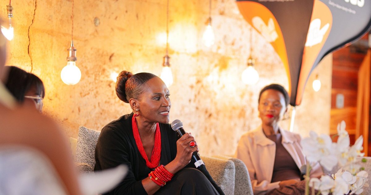 Elize Angula speaking on the panel at the Law Society of Namibia&rsquo;s Women&rsquo;s Gathering